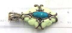 Set of Carolyn Pollack Relios sterling silver agate pendant and ring