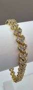 Sparkling 14 Kt Gold Plated 23.5 Ctw Simulated Diamond Tennis Bracelet