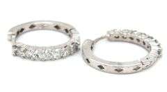 14kt White gold 1.40ctw shared prong diamond hoop