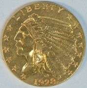 Flashy BU 1928 US $2.50 Indian Gold Piece