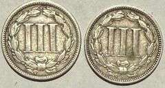 1869 & 1870 3 Cent Nickels