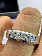 14K White Gold Round Brilliant Cut Diamond Ring