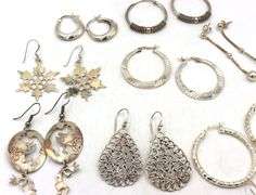 Group lot of Vintage 925 sterling silver earrings