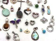 Vintage 925 sterling silver group lot of pendants