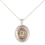 18kt White gold 12.0MM South Sea Pearl and 0.75ctw Diamond Swirl Frame Pendant Necklace