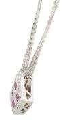 0.45ctw Pink Sapphires and 0.40ctw Diamond Pendant Necklace in 18K
