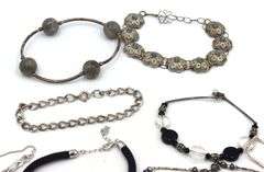 Big group lot of 16 vintage 925 sterling silver bracelets