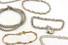 Group lot of 7 Vintage 925 sterling silver bracelets