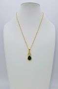 18 Kt Yellow Gold Plate 4 Piece Lab Simulated Emerald Jewelry Set