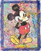 Highly Collectible E.M. Zax Mickey Mixed Media on Canvas