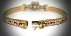 Dazzling 14K Tri-Color Ruby and Diamond Bracelet