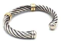 Set of 925 sterling silver cuff bangle and earrings