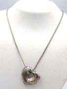 925 Sterling silver heart shaped pendant on snake chain necklace
