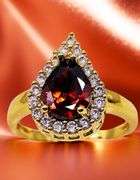 18 Kt Yellow Gold Plate Rare Red Sapphire Lab Simulated 4 Piece Jewelry Set
