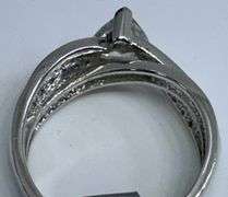 14K White Gold Trillion Cut Diamond Ring
