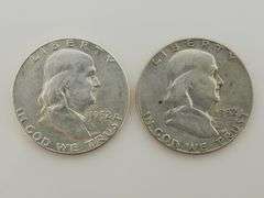 Lot of 2 1952 S Franklin Half Dollars