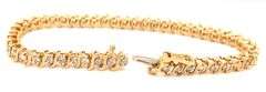 14kt Yellow gold 1.95ctw diamond S tennis bracelet