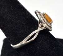 Opal and CZ Gemstone Ring in Sterling Silver