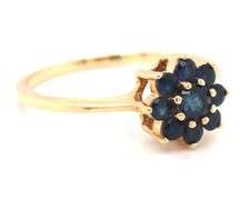 Classic 14K YG Sapphire Flower Ring