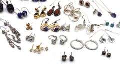 Group lot of vintage 925 sterling silver earrings