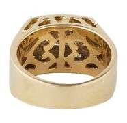 Gents 1.00ctw Princess and Round Diamond Triple Row Channel Set Ring
