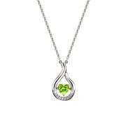 Genuine natural heart shape peridot dancing necklace