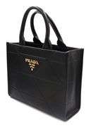 Prada Small Triangle-Embossed Shopper Tote Bag W/Strap