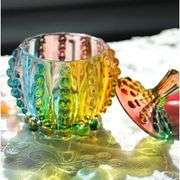 Embossed Crystal Glass Jar with Lid