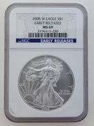 2008 W Silver Eagle - Early Releases, NGC MS69