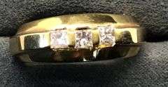 MEN’S 14K YELLOW GOLD NATURAL DIAMOND WEDDING BAND