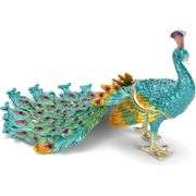 Peacock Jeweled Trinket Box with Hidden Compartment