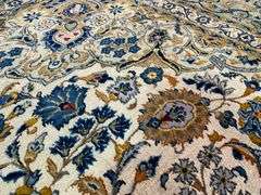 Authentic Antique Persian Kashan  silk and wool rug 10x14.5
