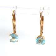 14kt Yellow gold blue topaz earrings