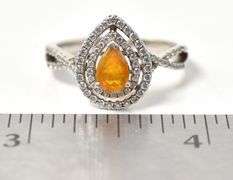 Opal and CZ Gemstone Ring in Sterling Silver
