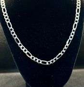14K White Gold Figaro Link Chain