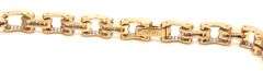10kt Yellow gold baguette and round diamond link bracelet
