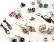 Vintage 925 sterling silver group lot of earrings