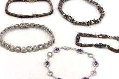 Group lot of 5 vintage 925 sterling silver bracelets