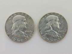 Lot of 2 1963 D Franklin Half Dollars