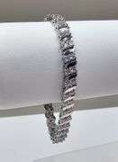 Sparkling 21.5 Ctw Lab Simulated Diamond14 Kt White Gold Plated Tennis Bracelet