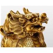 Lot of 2 Brass Feng Shui Kylin for Wealth and Protection