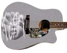 KoRn Autographed Custom Graphics Photo Guitar ACOA