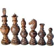 Hand-Carved Wooden Chess Pieces Set