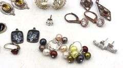 Vintage 925 sterling silver group lot of earrings