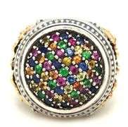 Konstantino multi gemstone pave ring