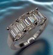 Impressive 14 Kt White Gold Plate 3.05 Ct Ice White  Lab Simulated Diamond Ring