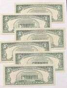 6 1963 Series Slider $5 Red Seal US Notes