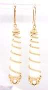 14kt Yellow gold white and gold swirl dangle earrings