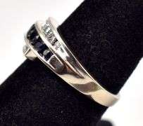 Lovely Blue Sapphire and Diamond Ring in 10K White Gold