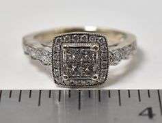 Marvelous Princess Diamond Engagement Ring in 14K White Gold